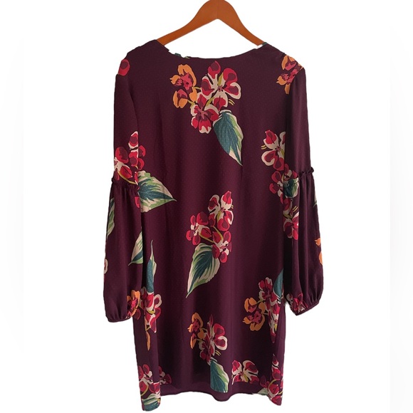 LOFT AUTUMN LUAU RUFFLE SHIFT DRESS. SIZE M. - Picture 2 of 6